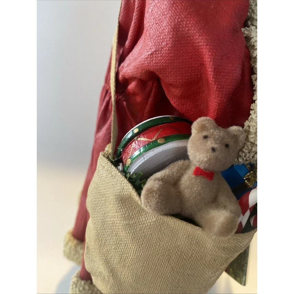 Clothtique POSSIBLE DREAMS 1994 Santa Figure Bottle Brush Tree Bag Toy Christmas